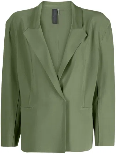 Norma Kamali Single Breasted Straight Fit Blazer Jacket In Green