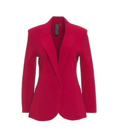 Norma Kamali Single-breasted Blazer With Peaked Lapels In Red