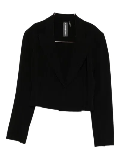 NORMA KAMALI SINGLE-BREASTED CROPPED JACKET