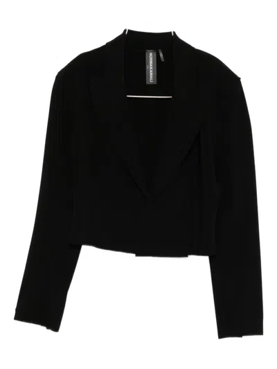 NORMA KAMALI SINGLE-BREASTED CROPPED JACKET