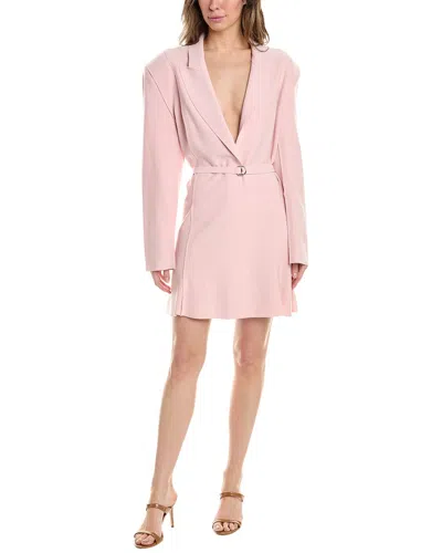 Norma Kamali Single-breasted Fishtail Mini Dress In Pink