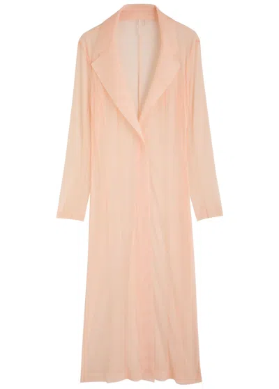 Norma Kamali Single-breasted Mesh Coat