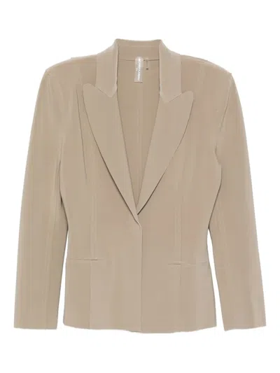 Norma Kamali Single-breasted Notched-lapel Jacket In Neutral