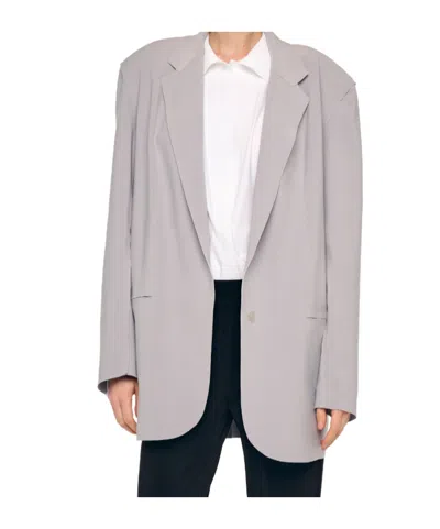 Norma Kamali Single-breasted Suit Jacket In Gray