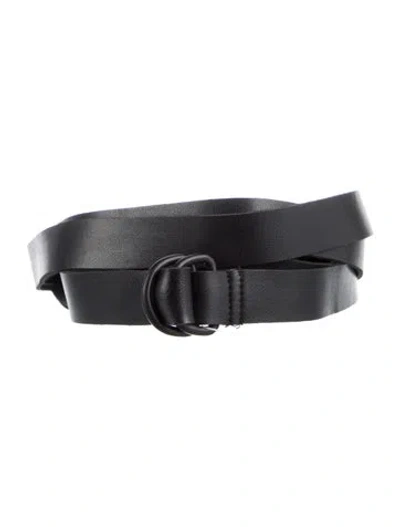 Pre-owned Norma Kamali Skinny Leather Waist Belt In Black