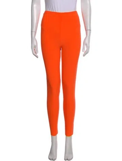 Pre-owned Norma Kamali Skinny Leg Pants W/ Tags In Orange