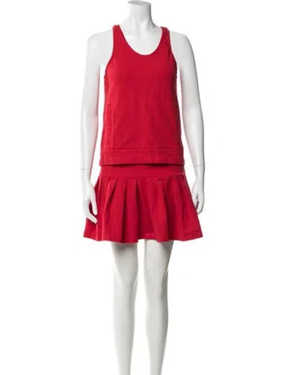 Pre-owned Norma Kamali Skirt Set In Red