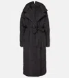 Norma Kamali Sleeping Bag Habotai Wrap Coat In Black