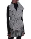 Norma Kamali Houndstooth Sleeveless Sleeping Bag Vest In Large Houndstooth