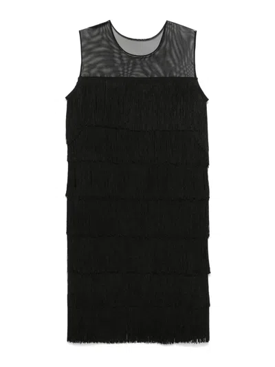 Norma Kamali Sleeveless All Over Fringe Pickleball Dress