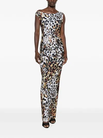 Norma Kamali Sleeveless Animal-print Maxi Dress In Animal Print