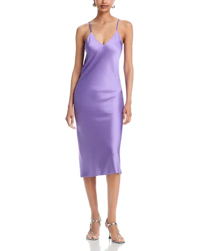 Norma Kamali Sleeveless Bias Slip Dress In Purple
