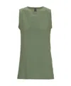 Shop Norma Kamali Sleeveless Blouse With Round Neck In Green