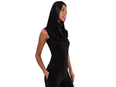 Norma Kamali Sleeveless Cowl Neck Hooded Bodysuit Women's Clothing Black: Md (women's 6)