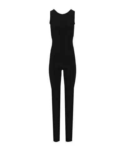 Norma Kamali Sleeveless Cut-out Catsuit In Black