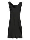 Norma Kamali Maria Cowl-neck Satin Mini Dress In Black