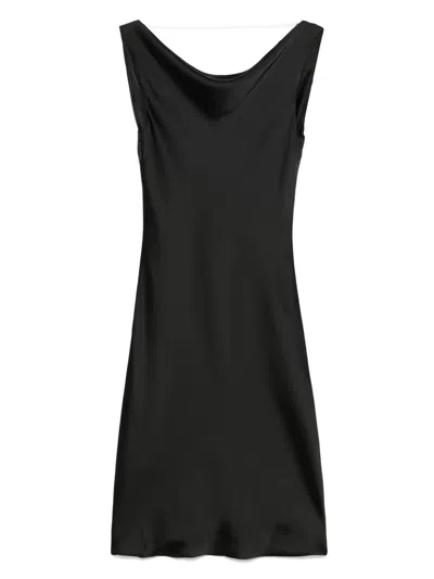 Norma Kamali Sleeveless Draped Midi Dress In Black