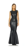 Norma Kamali Sleeveless Grace Fishtail Gown In Black