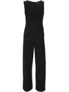 Norma Kamali Kamali Kulture Shirred Waist Jumpsuit Black In Black