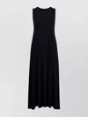 Norma Kamali Sleeveless Long Dress Crew Neck In Black