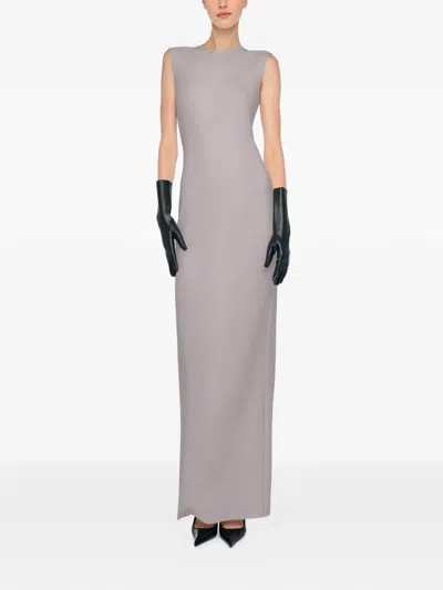 Norma Kamali Sleeveless Long Dress In Gray