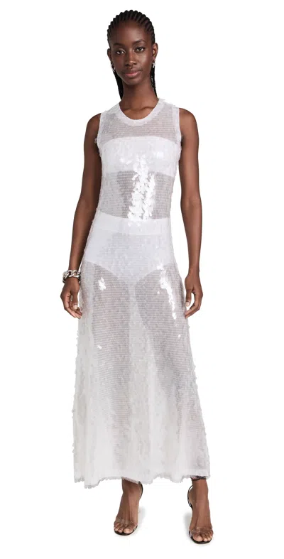 Norma Kamali Sleeveless Long Swing Dress Clear/white