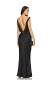 Norma Kamali Sleeveless Low Back Draped Gown In Black