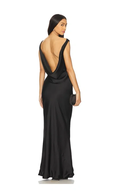 Norma Kamali Sleeveless Low Back Drape Gown In Black