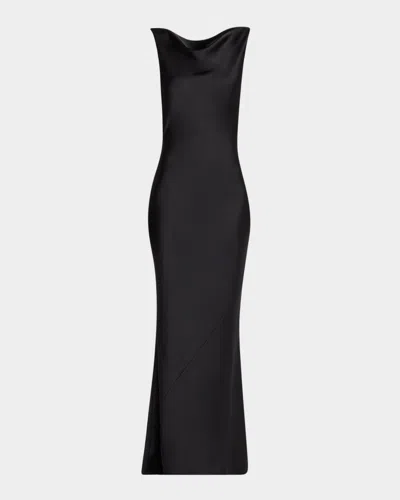 NORMA KAMALI SLEEVELESS LOW BACK DRAPE GOWN