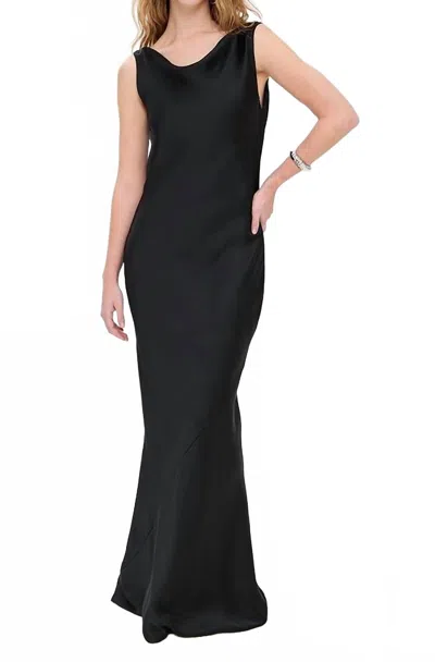 Norma Kamali Sleeveless Low Back Drape Gown In Black