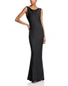 Norma Kamali Sleeveless Low Back Draped Gown In Black