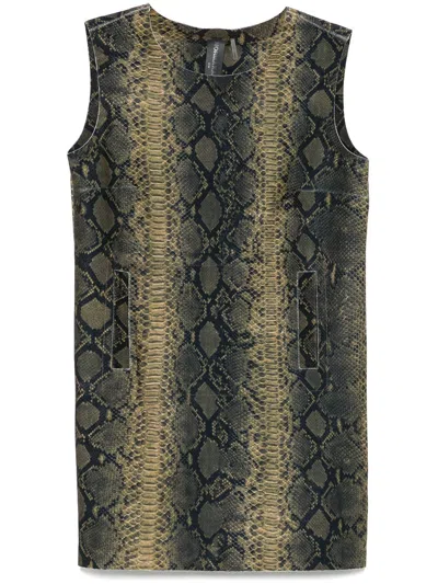 Norma Kamali Sleeveless Mini Dress In Green