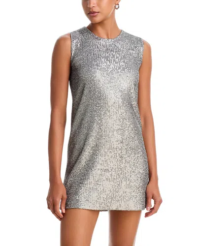 Norma Kamali Sleeveless Sequined Mini Dress In Gray