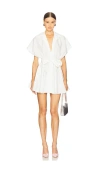 Norma Kamali Sleeveless Shirt Flared Mini Dress In White
