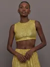 Norma Kamali Sleeveless Slim Fit Cropped Top In Yellow