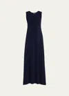 Norma Kamali Jersey Long Dress In True Navy