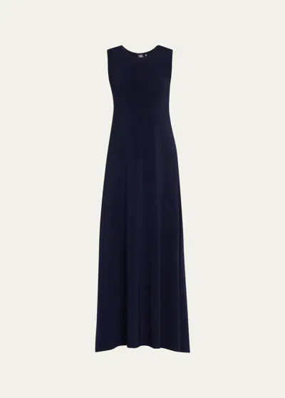 Norma Kamali Sleeveless Swing Maxi Dress In True Navy