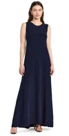 Norma Kamali Jersey Long Dress In True Navy