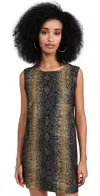 Norma Kamali Strapless Side Drape Gown In Python