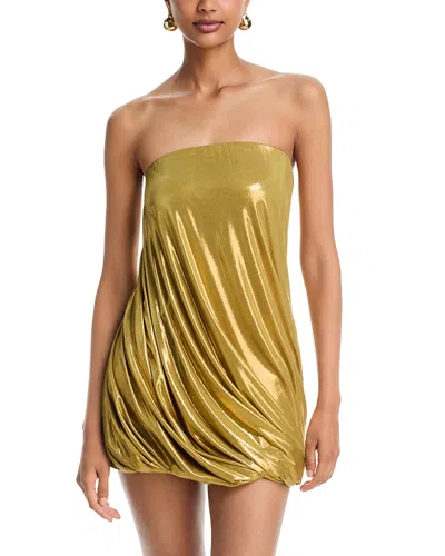 Norma Kamali Sleeveless Twist Mini Dress In Green