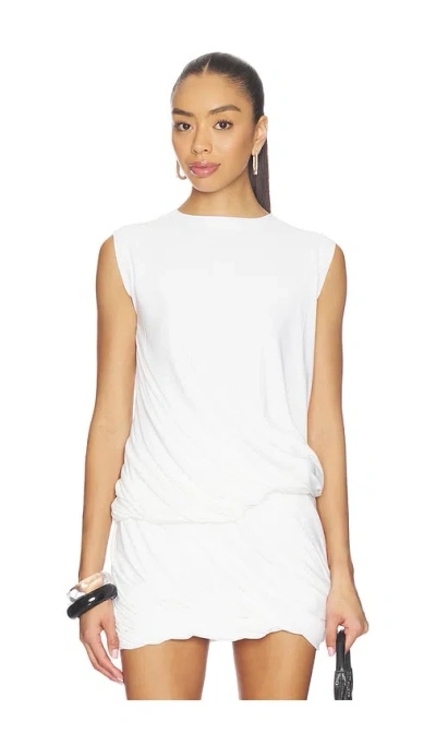 Norma Kamali Sleeveless Twist Top In White