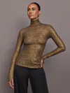 Norma Kamali Slim Fit Long Sleeve Turtle Top In Bronze