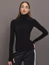 Norma Kamali Slim Fit Long Sleeve Turtle Top In Gold