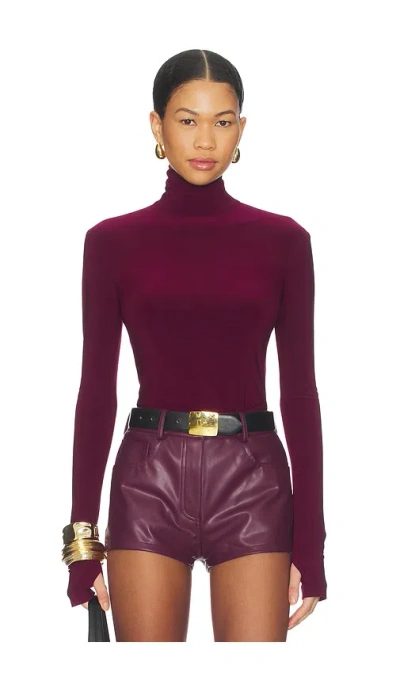 Norma Kamali Slim Fit Long Sleeve Turtle Top In Purple