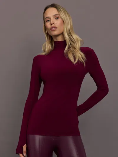 Norma Kamali Slim Fit Long Sleeve Turtle Top In Purple