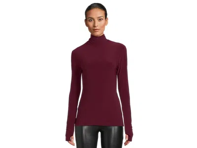 Norma Kamali Slim Fit Long Sleeve Turtle Top In Brown