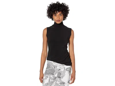 Norma Kamali Slim Fit Sleeveless Turtle Top In Black