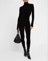 Norma Kamali Mock Neck Catsuit In Black