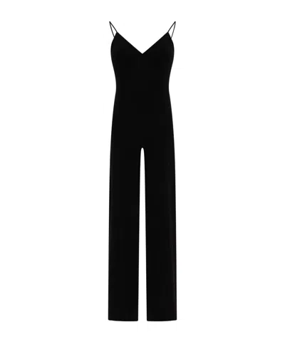 Norma Kamali Spaghetti Strap Jumpsuit In Black