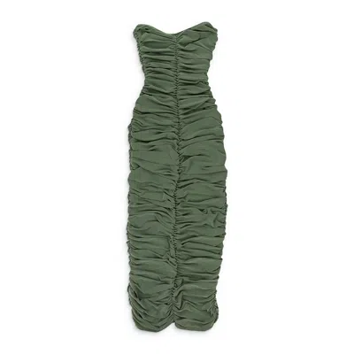 Norma Kamali Slinky Celadon Day Dress In Green